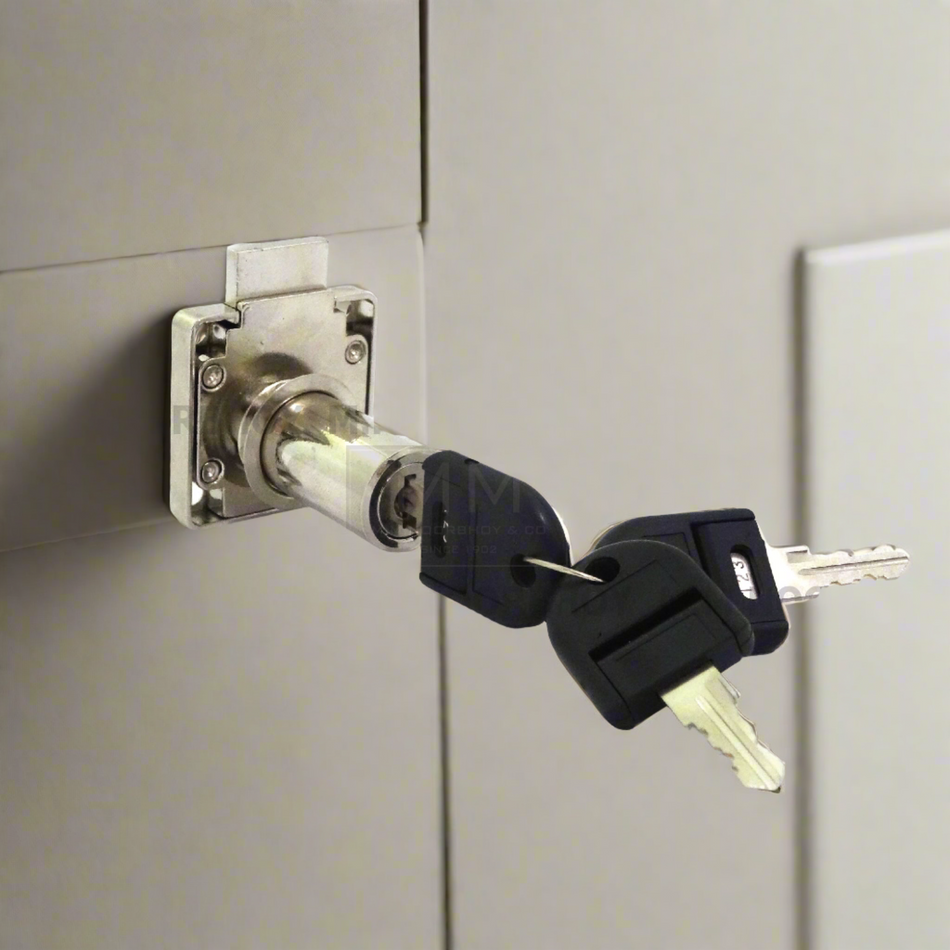 Mcoco Drawer Lock With 3 Keys Size 26x19mm Satin Nickel Finish - DR26