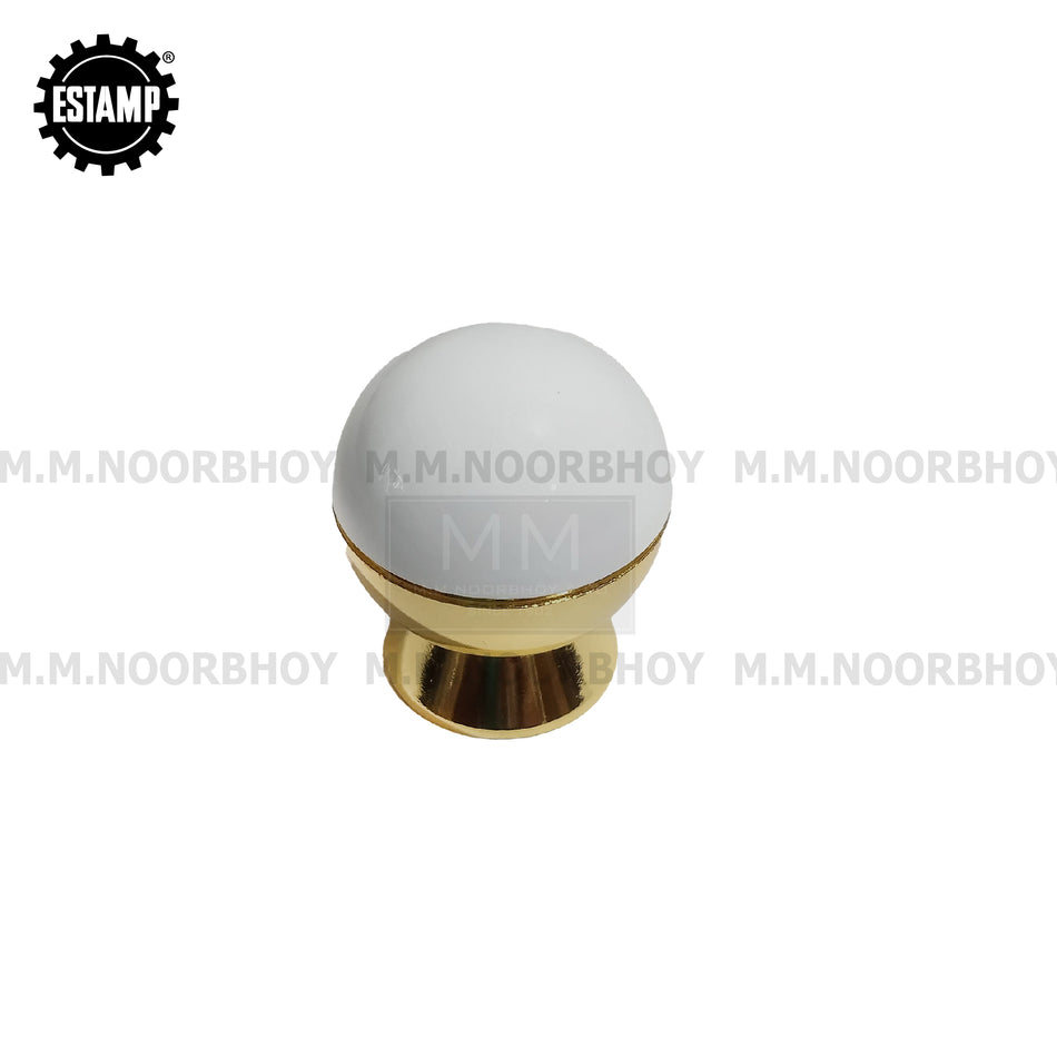 Estamp White & Grey and Gold & White Cabinet Knob Each  - 8881