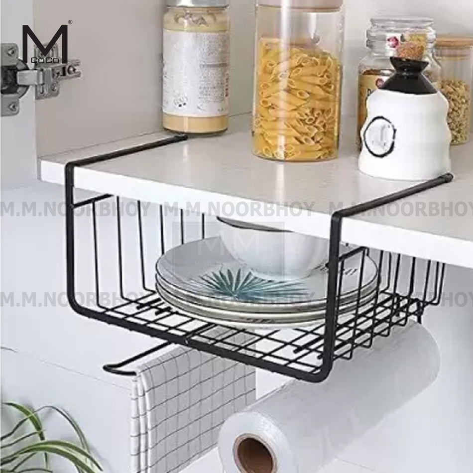 Mcoco Steel Multipurpose Storage Rack/Shelf, Black Color - YI-YM0104J