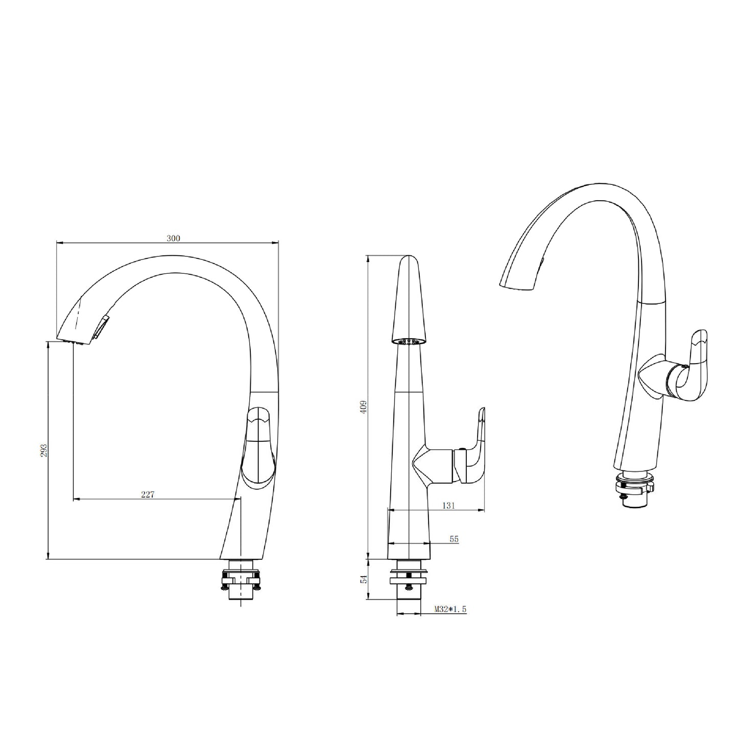 Frascio Single Lever Pull-out Sink Mixer Tap - FRA1059050