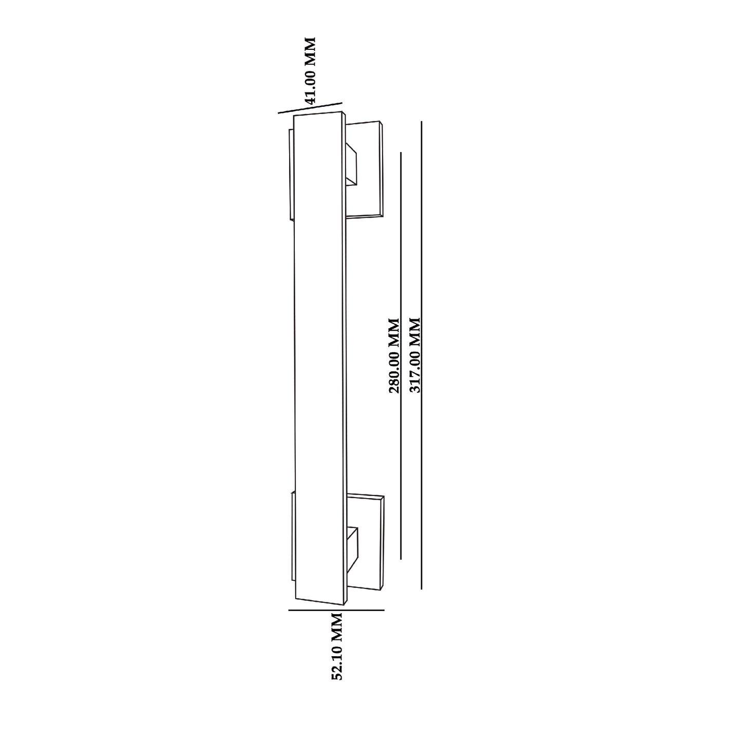 Oro & Oro Main Door Pull Handle , ප්රමාණය අඟල් 9.5 , Matt Antique Brass, Matt Satin Nickel & Black Finish (එක් එක්)- ORO106S14E