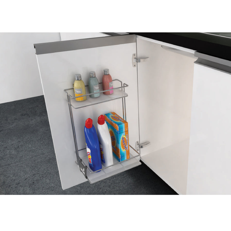 Hettich Detergent Holder Cargo Series, Size 105x345x190mm, Stainless Steel Chrome Plated - HT919705800
