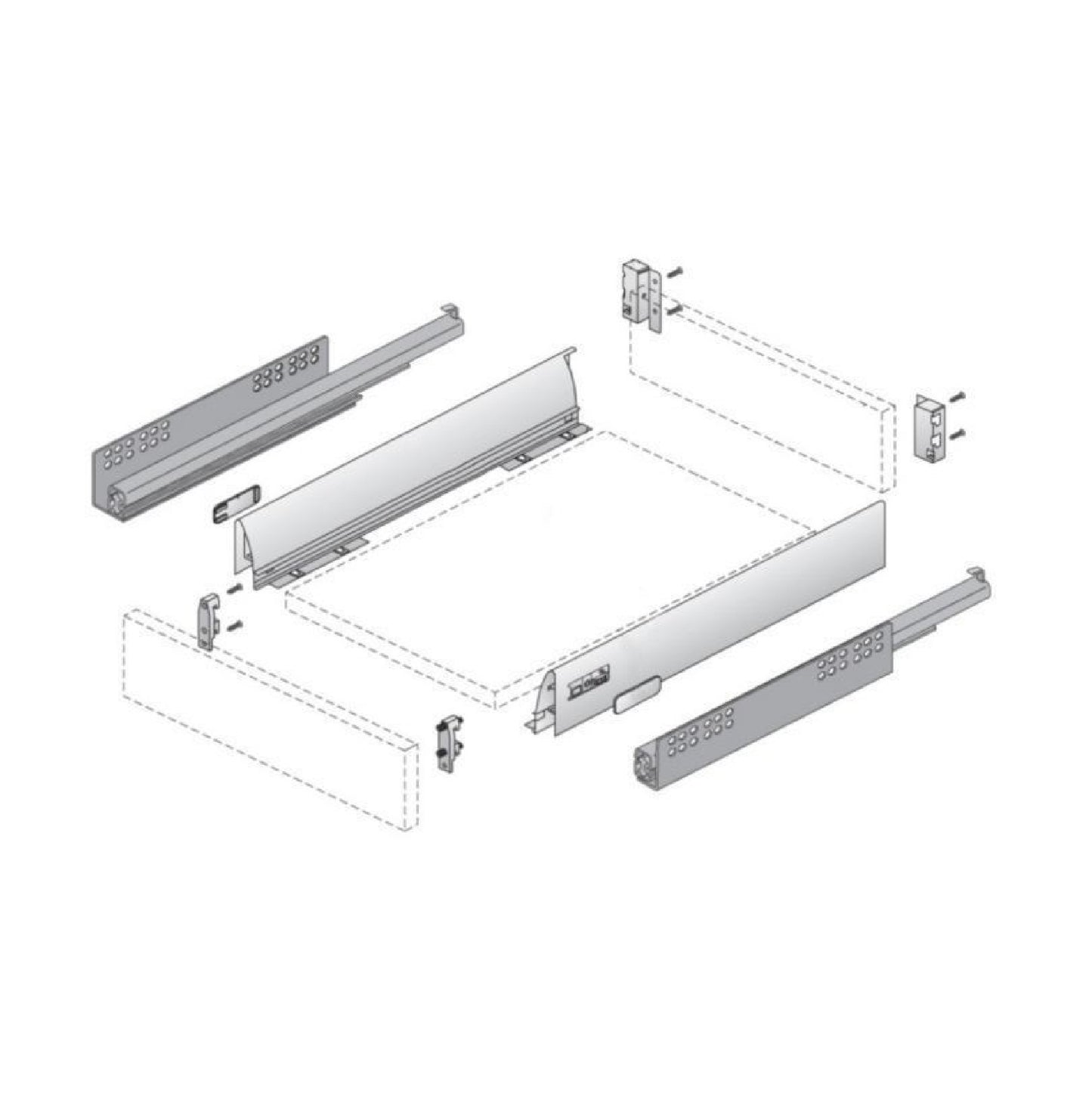 Hettich Atira Innotech & Quadro Railings Size 470mm Black Colour - HT924320200
