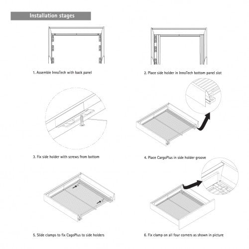 Hettich CargoPlus Plain Carcass Width 450,600 & 900mm Chrome Plated- HT921660