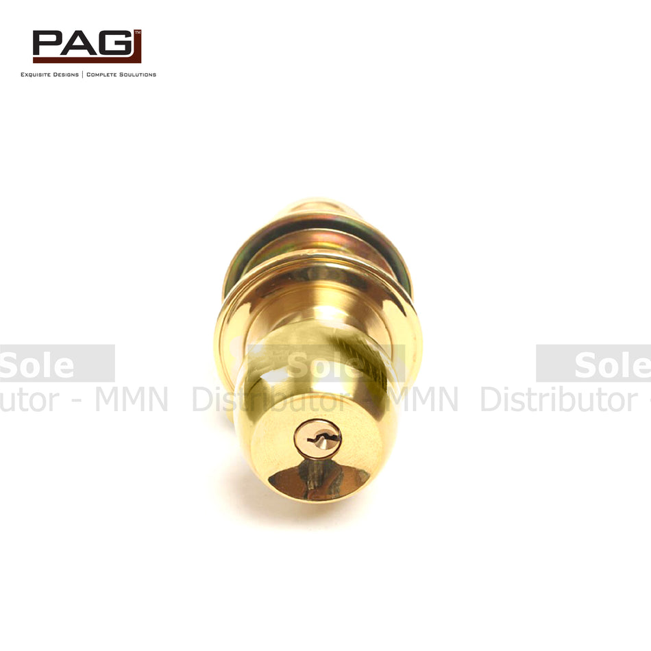 Pag Ball lock For Bathroom & Bedroom Polished Brass Finish  - 126-5871