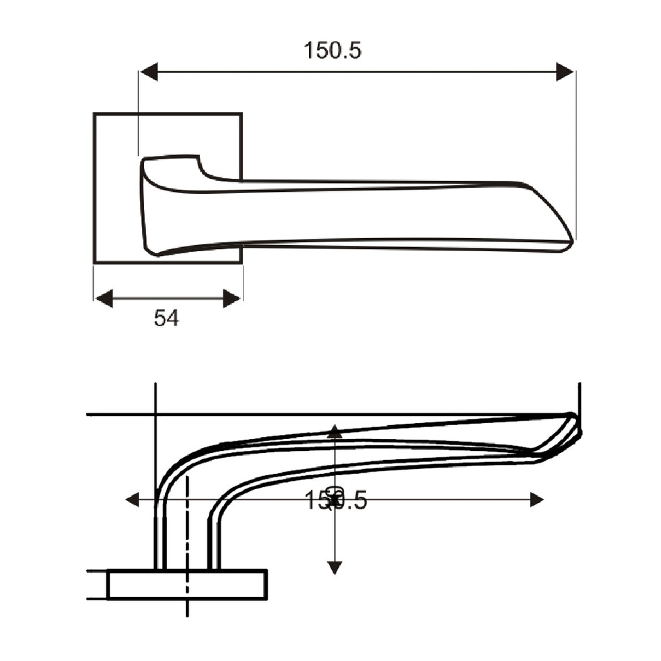EuroArt Lever Handle Dimension 150.5x54mm Matt Antique Brass - LRZ5005MAB