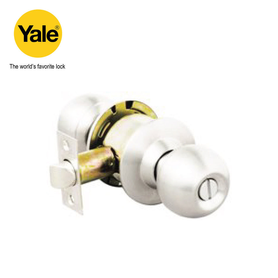 Yale Bathroom Ball Lock 60mm , Satin Steel - CA5122PRSS
