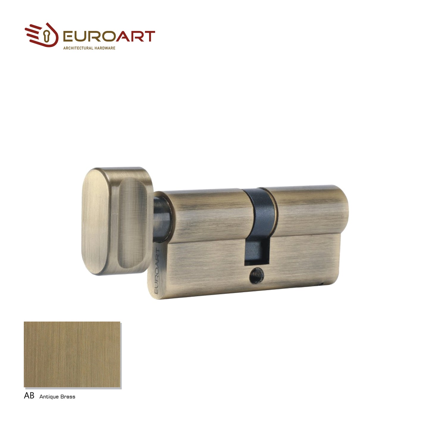 EuroArt Turn & Key Cylinder, Size 70mm , AB, MBL, PB & SN Finish- CYD370