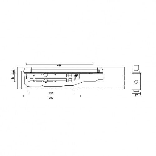 EuroArt Concealed Door Closer, 120° Opening Angle, Max Door Width 1200mm, Max Door Weight 100Kg Silver Finish - DC7025SIL