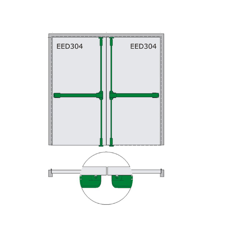 EuroArt Touch Bar Panic Latch Lock Set (2 Point) - EED304SS