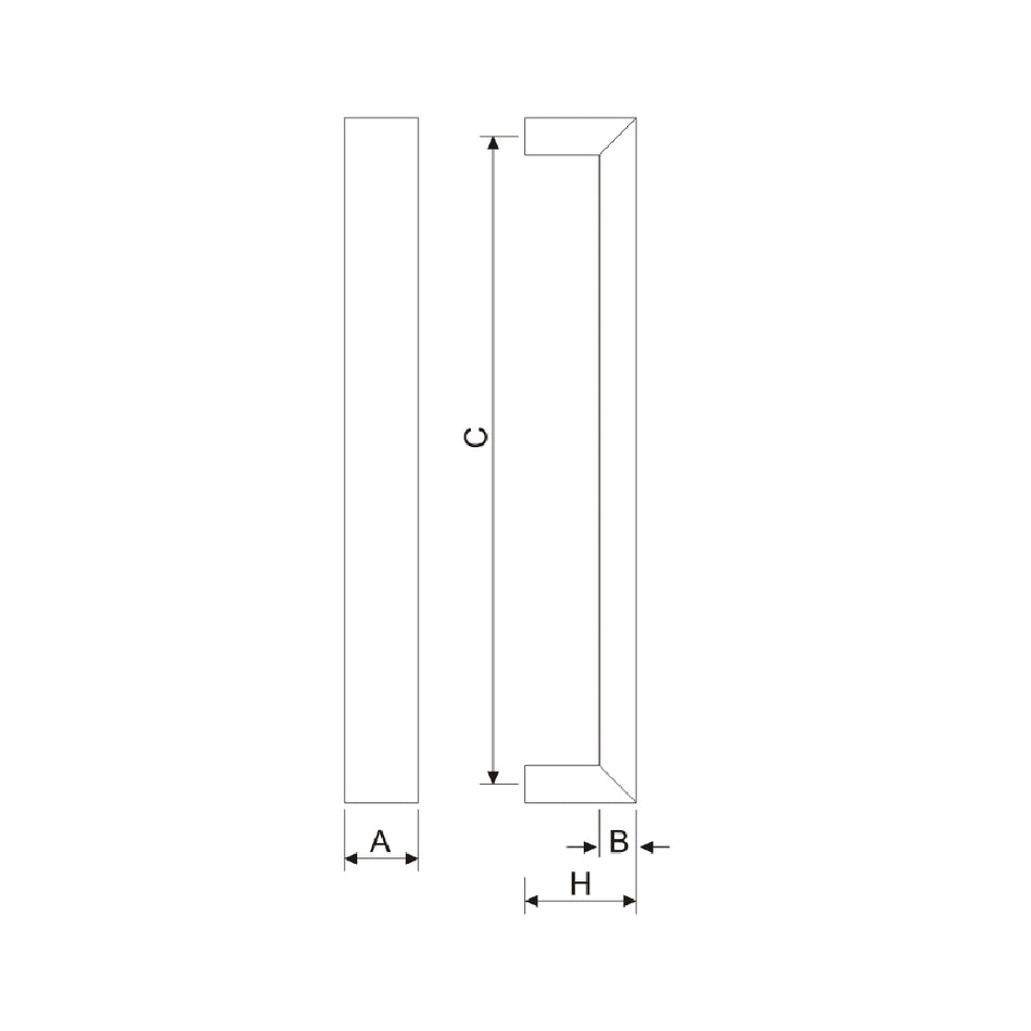 EuroArt Allure Pull Handle Size 300 to 600mm Satin Stainless Steel - PHS13