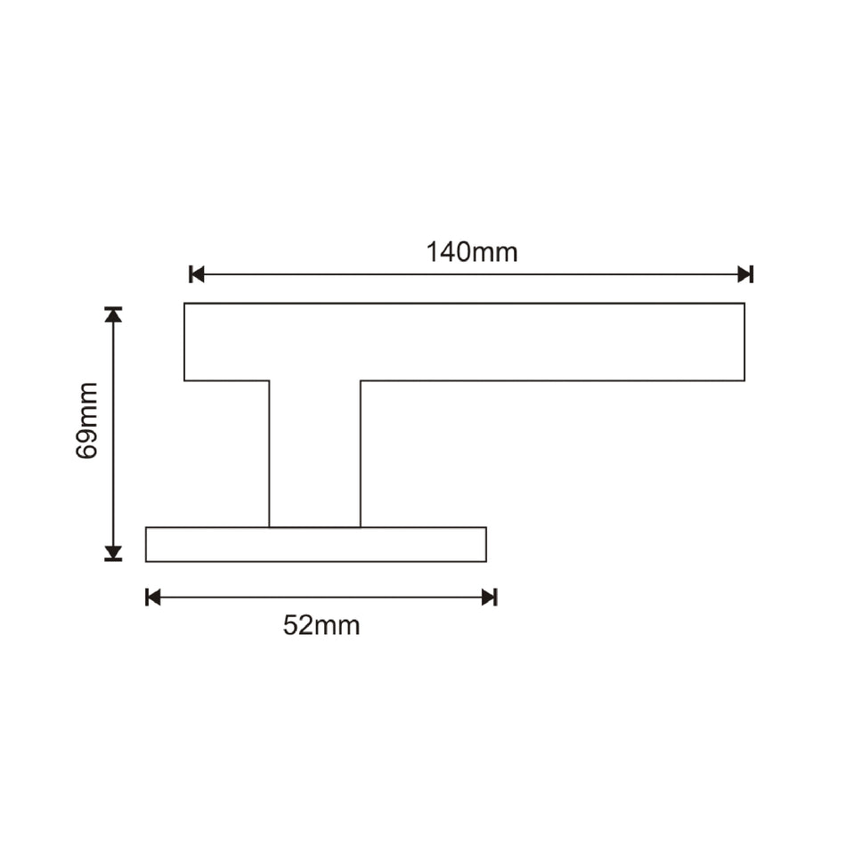 EuroArt Lever on Square Rose Handle Dimension 69x140x52mm Stainless Steel- LRS406/SSS