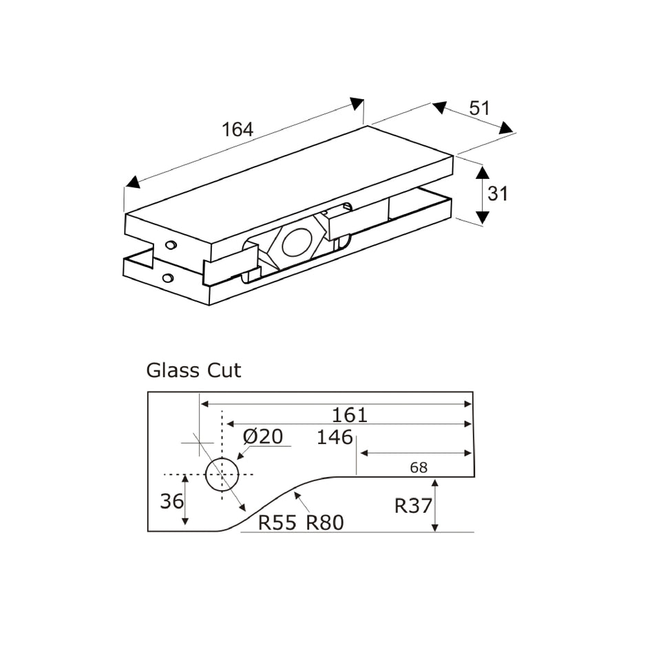 EuroArt Top Patch For Glass Doors - PF20.SSS