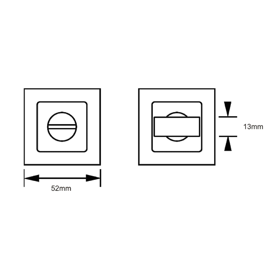 EuroArt Square Thumb Turn and Release With Indicator - TRS404ISSS