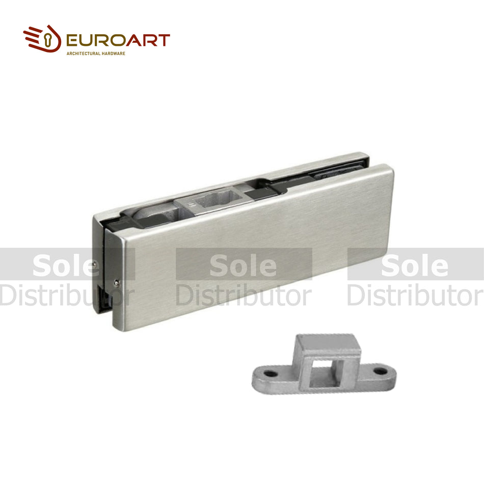 EuroArt Bottom Patch for Centre Hung Glass Door, 304 Grade Satin Stainless Steel Finish - PF10.SSS