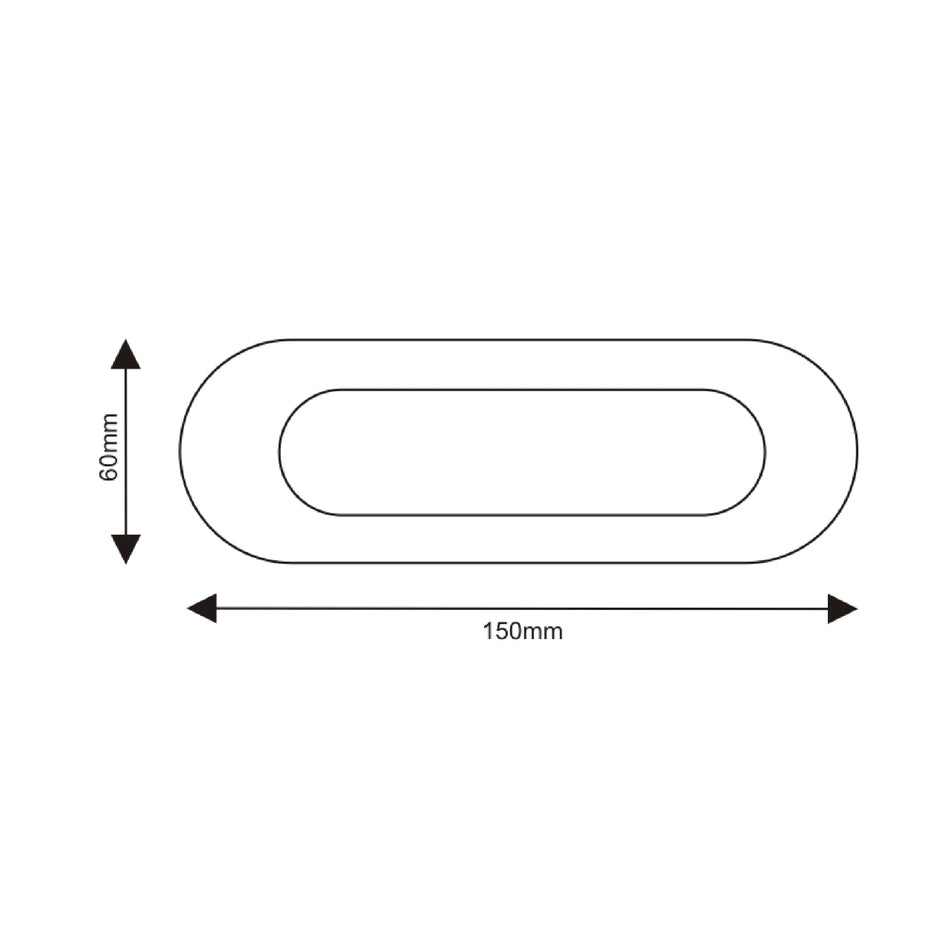EuroArt Round Flush Handle , 150x60mm , SSS & MAB Finish- FPS291