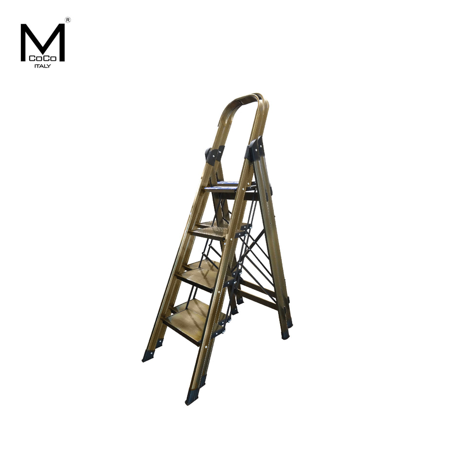 Mcoco Single Side Ladder 3 Steps, 4 Steps, 5 Steps & 6 Steps Aluminium Champagne Finish - GB.JR