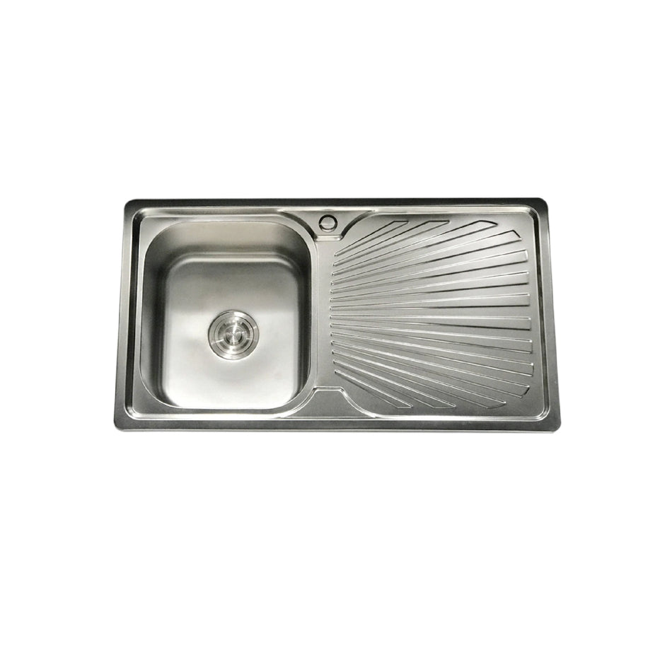 Mcoco Sink Bowl Sink With Drain Board Right Side Stainless Steel 304 Grade - GCSINKDRAR