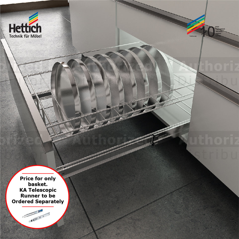 Hettich Cargotech M Thali / Jar Wire Basket (Plate Rack), Size 386x500x200mm, Stainless Steel - HT919431500