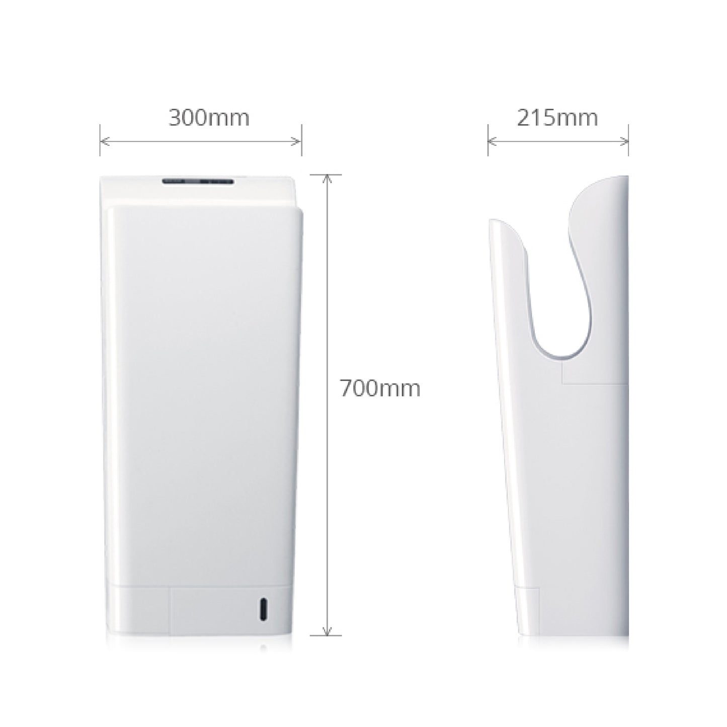Mcoco Hand Dryer Dimension 700x300x215mm White Colour - HDAK2030PLS