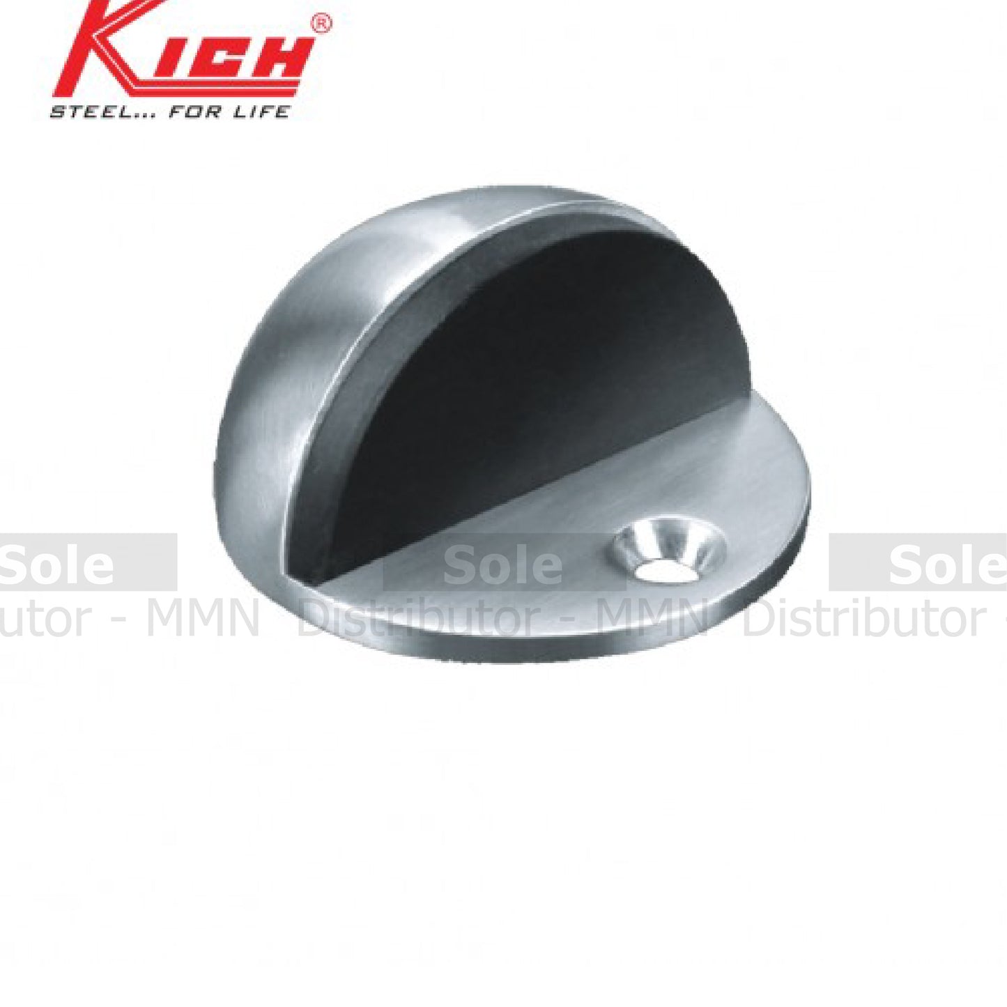 Kich Door Bumper Half Moon, ප්රමාණය 45x25mm, විඛාදනයට ඔරොත්තු දෙන AISI මල නොබැඳෙන වානේ 316 ශ්රේණිය - KDSTHMS