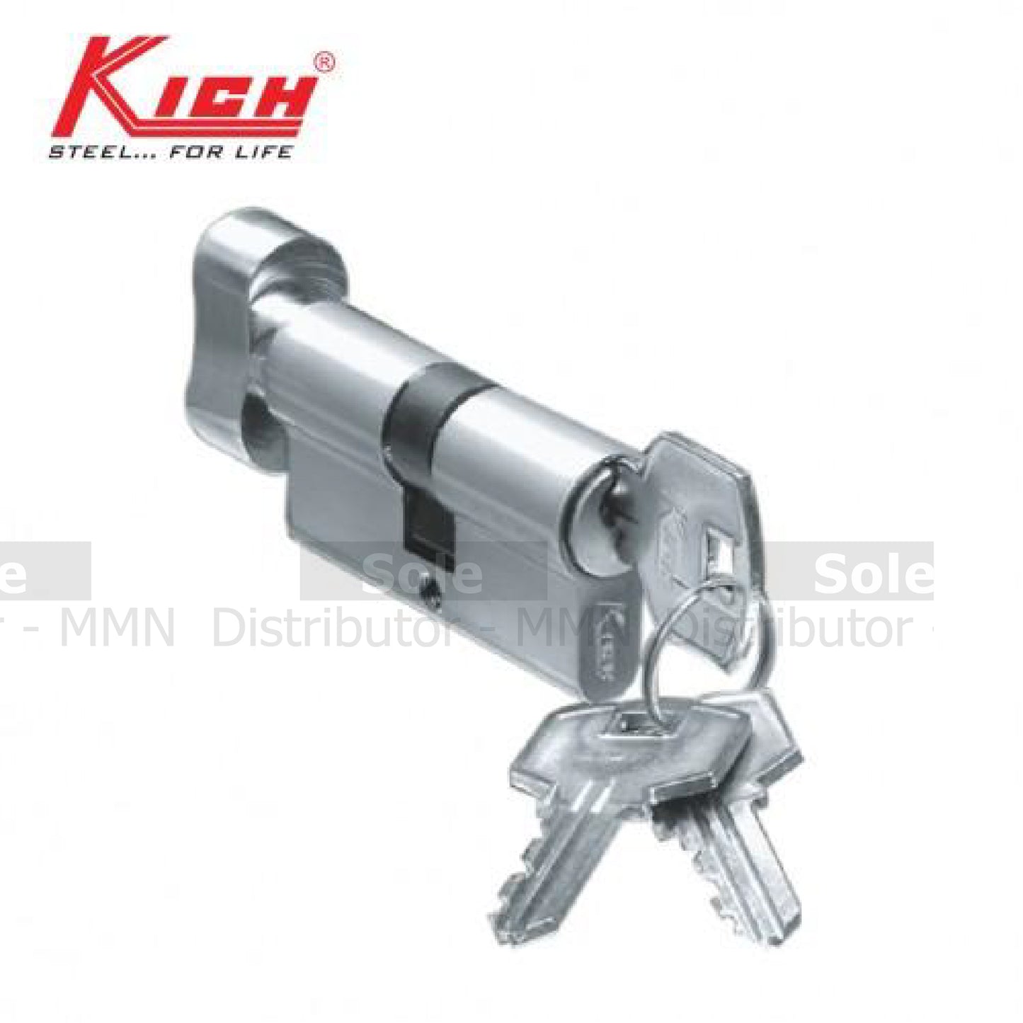 Kich Pin Cylinder Turn & Key, Size 70mm, Brass Satin Finish - KPCKNS70TNKSS