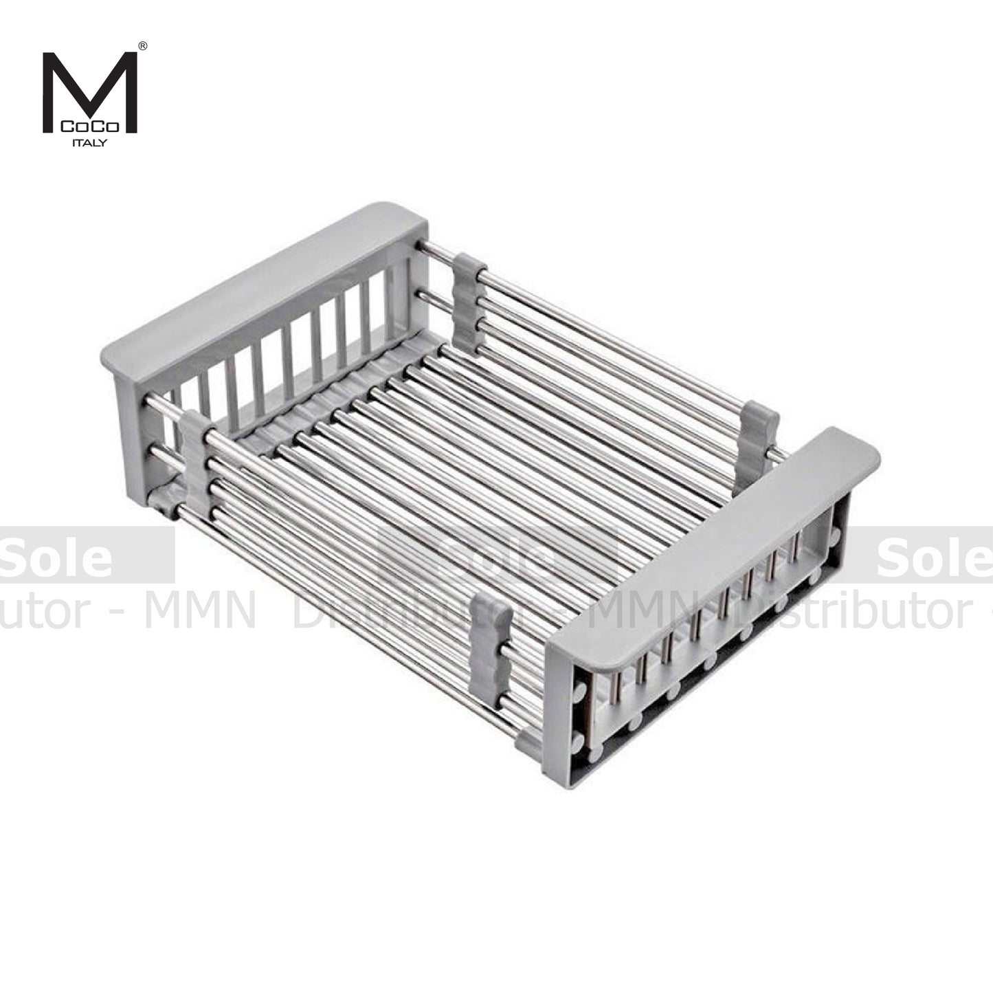 Mcoco Adjustable Drainer Tray For Plates & Cups Dimension 23cm x 9cm x 24-38cm Stainless Steel - SPDT