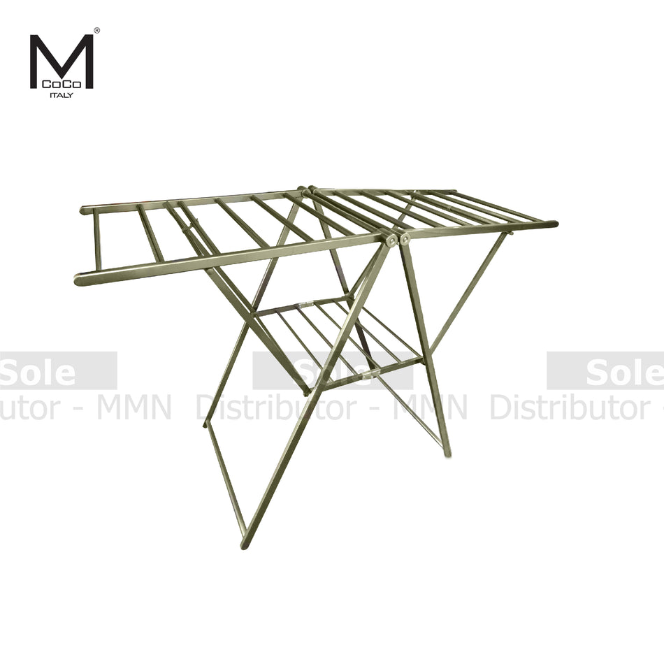 Mcoco Home Foldable Standing Cloth Rack Dimension 22x63x42 Inches Aluminium White, Green & Pink Colour - 1696