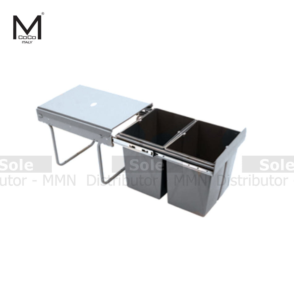Mcoco Square Waste Bin Under Mount Plastic Grey Colour - JC602CMB