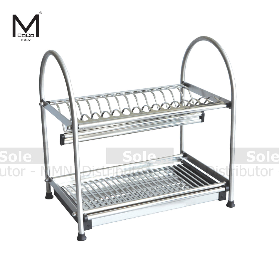 Mcoco Kitchen Table Plate Rack 2 Shelves Stainless Steel - WDJ