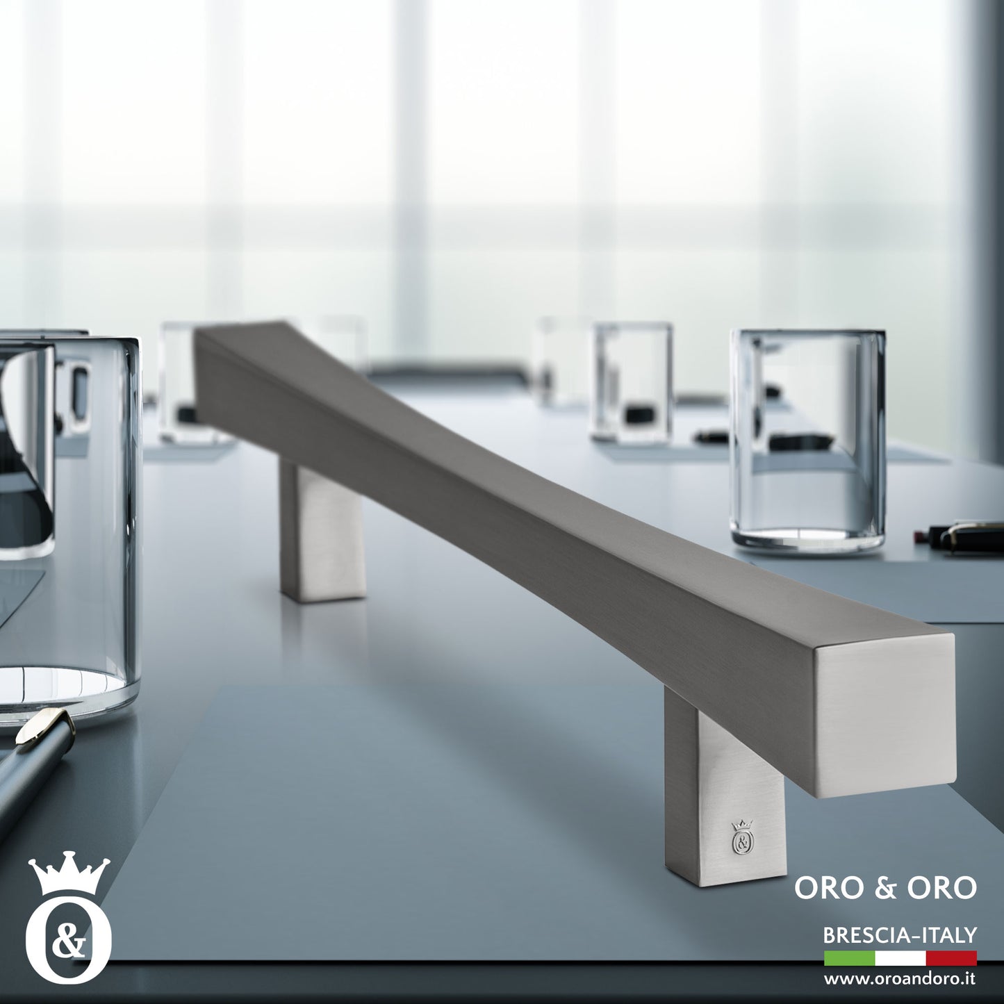 Oro & Oro Main Door Pull Handle , ප්රමාණය අඟල් 18 , WAB සහ Matt Satin Nickel Finish (එක් එක්)- OROL05