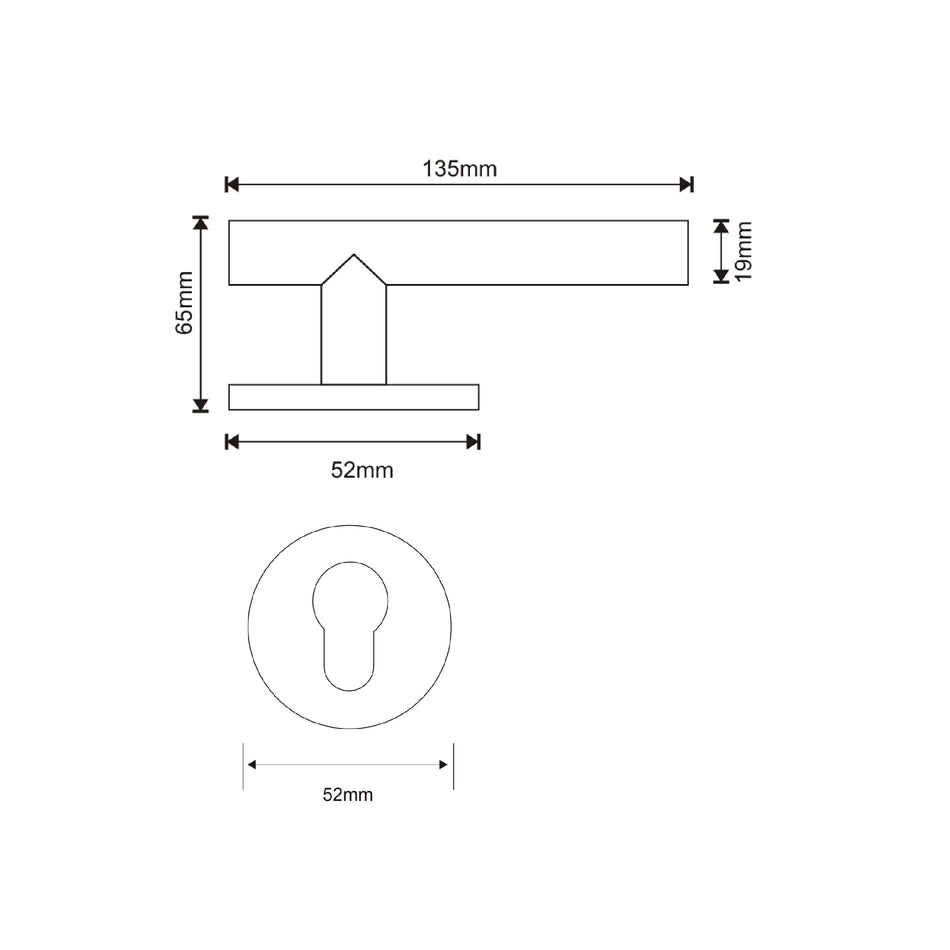 EuroArt Tubular lever On Rose Handle - LRS104+EES001