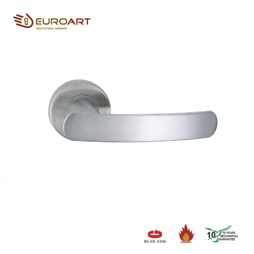 EuroArt Lever Handle, 8mm Investment Cast Solid Satin Stainless Steel Finish - LRS226