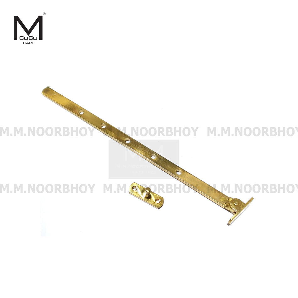 Mcoco NB Window Stay Vali Square Flate Type, Size 12 inches, Stainless Steel, Antique Brass, Polished Brass & Graphite Grey Finish - WSSM12VALI