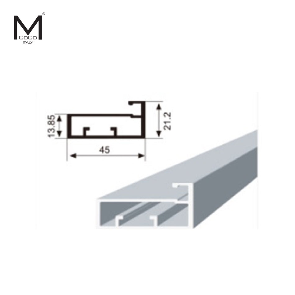 Mcoco Glass Profile With PVC Strip 3 Meter 1.4mm Thickness Anodized Aluminium - 253DC-BX-018