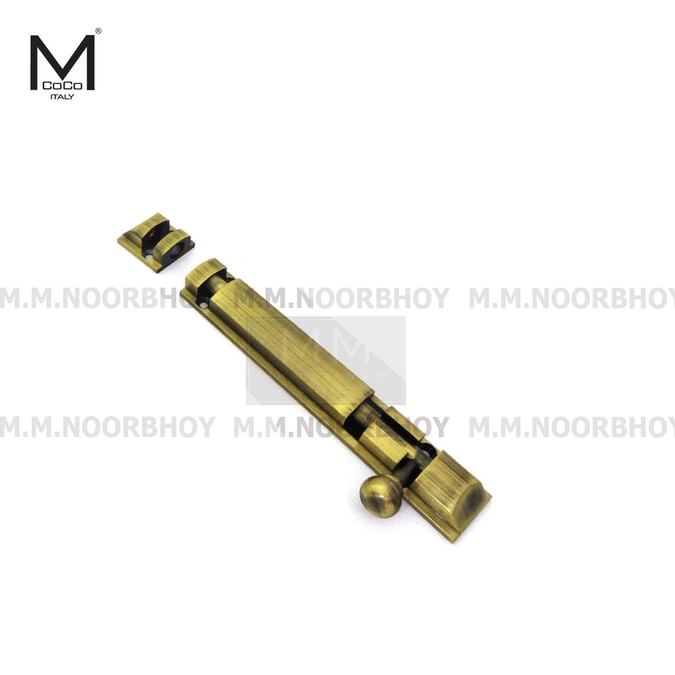 Mcoco NB Xylo Tower Bolt, Sizes 4 to 24 Inches, Stainless Steel & Antique Brass Finish - TBX