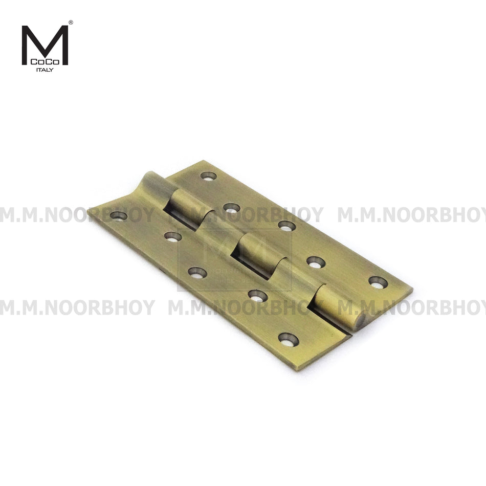 Mcoco Nurbi Door Hinges Without Ball Bearing, Sizes 4x2.5 to 6x6 Inches, Stainless Steel & Antique Brass Finish - WBB