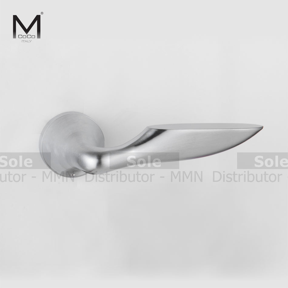 Mcoco Lever Handles With Key Holes Matt Satin Nickel & Antique Brass Finish - BF74219
