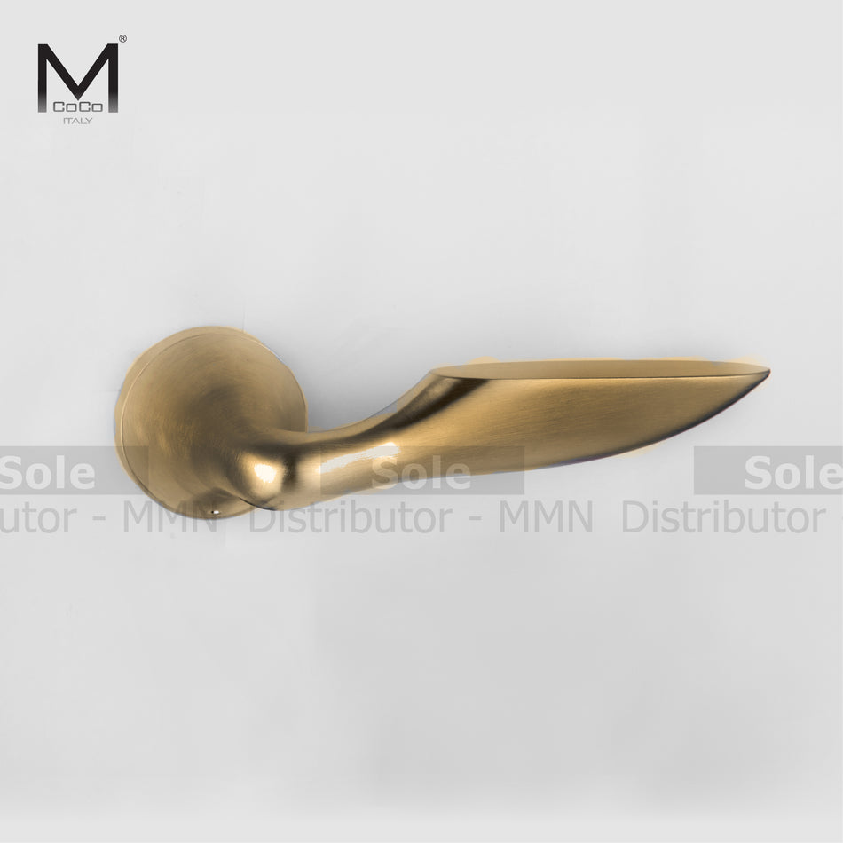 Mcoco Lever Handles With Key Holes Matt Satin Nickel & Antique Brass Finish - BF74219