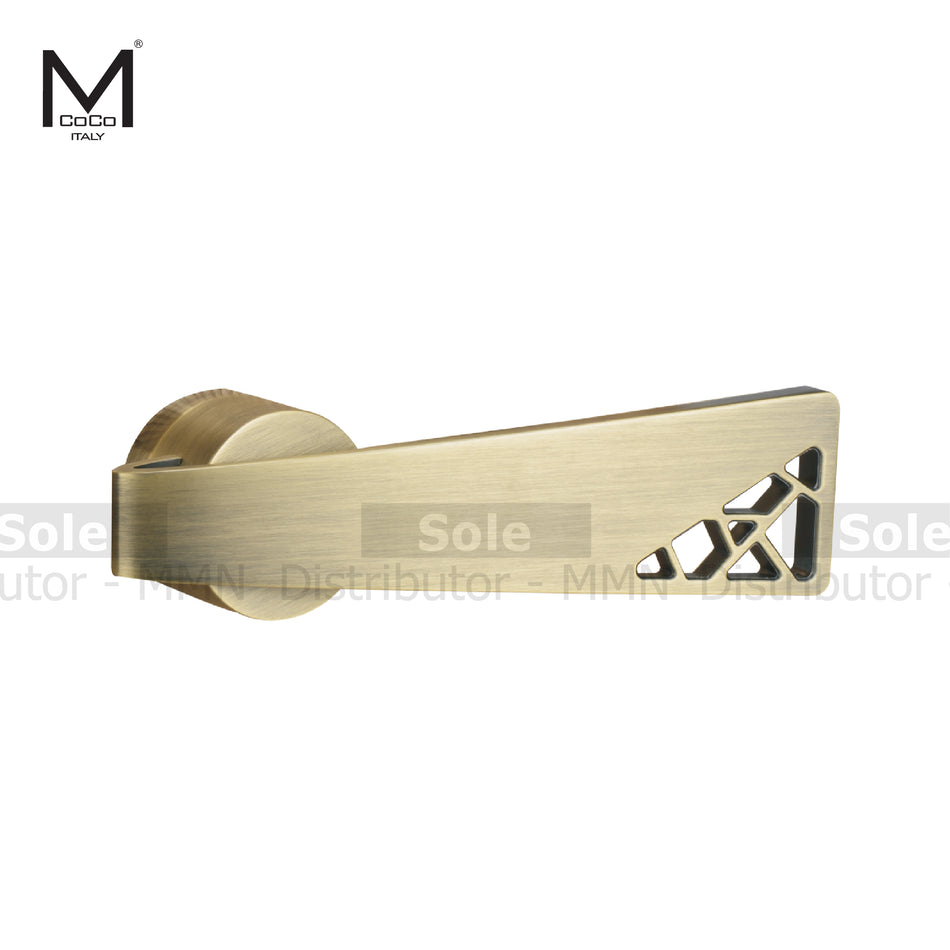 Mcoco Lever Handles With Key Holes, Matt Satin Nickel & Matt Antique Brass Finish  - BF75213