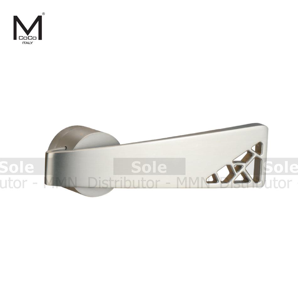 Mcoco Lever Handles With Key Holes, Matt Satin Nickel & Matt Antique Brass Finish  - BF75213