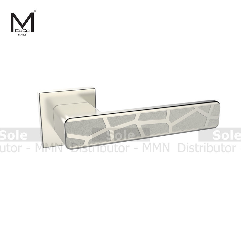 Mcoco Lever Handles With Key Holes Antique Brass & Matt Satin Nickel Finish - BF79221