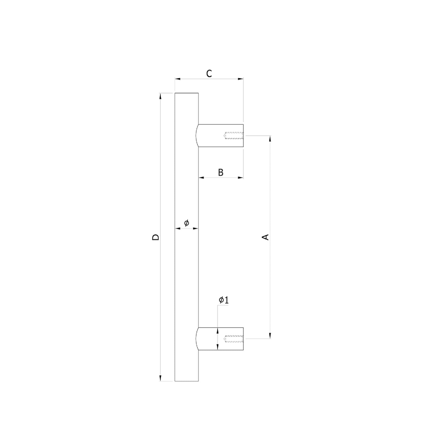 Kich Square Main Door Pull Handles , Size 36 Inches ,Stainless Steel 316 Grade Finish (Pair) -KPHHS25.775S