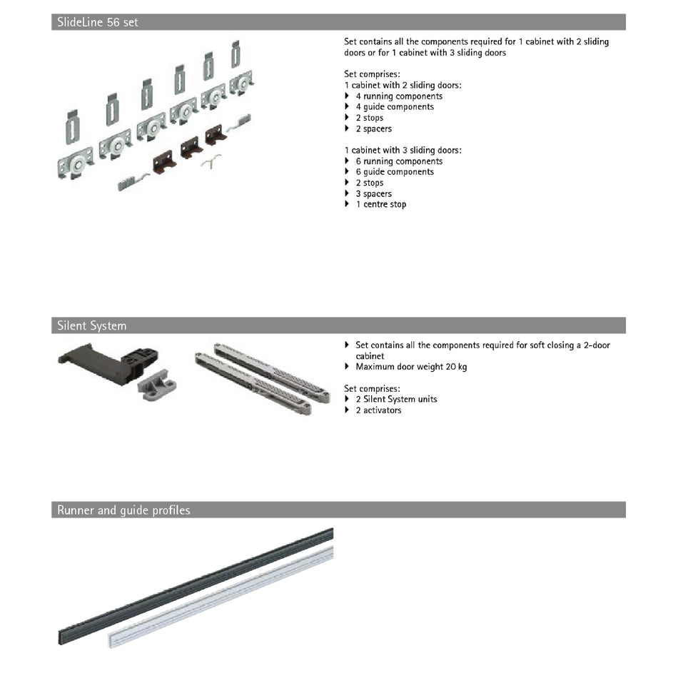 Hettich SLIDELINE 56 - SLIDING DOOR SYSTEM | HT 0045235