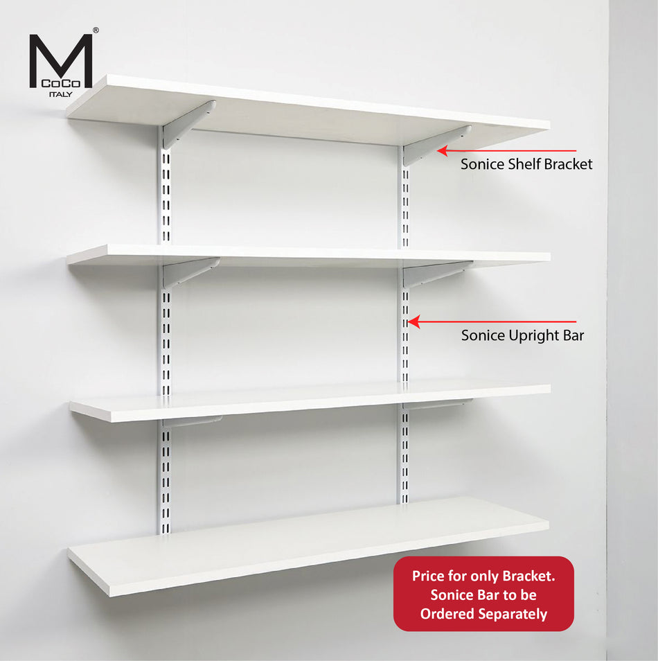 Mcoco Sonice Shelf Bracket, Size 4.5 to 24 Inches, White Colour - BR