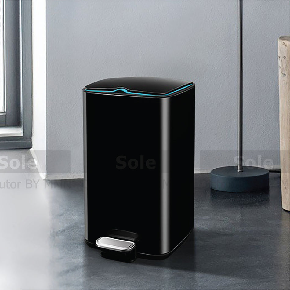 Upella Waste Bin Square Dimension 43x24x24cm Stainless Steel & Black Colour - WBU16-ZF-12L