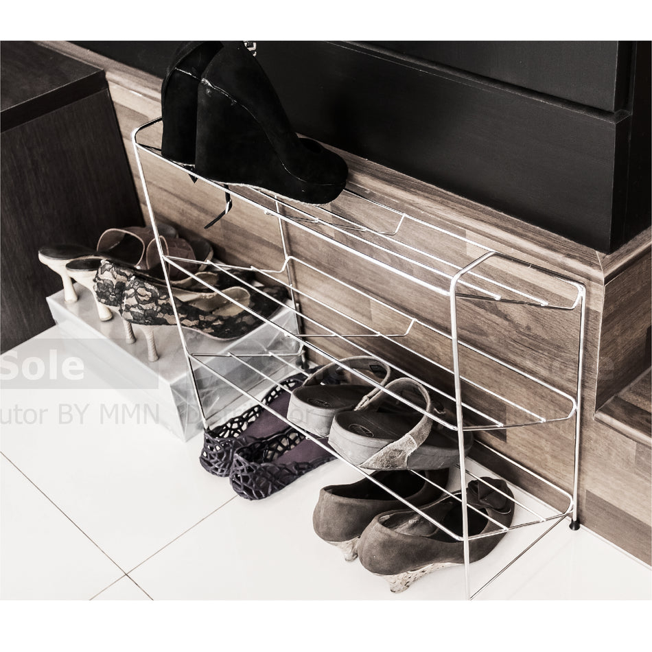 VRH Wireware Shoe Rack Floor Standing, Size 200x500x470mm, Stainless Steel - HWHOY.H106E3