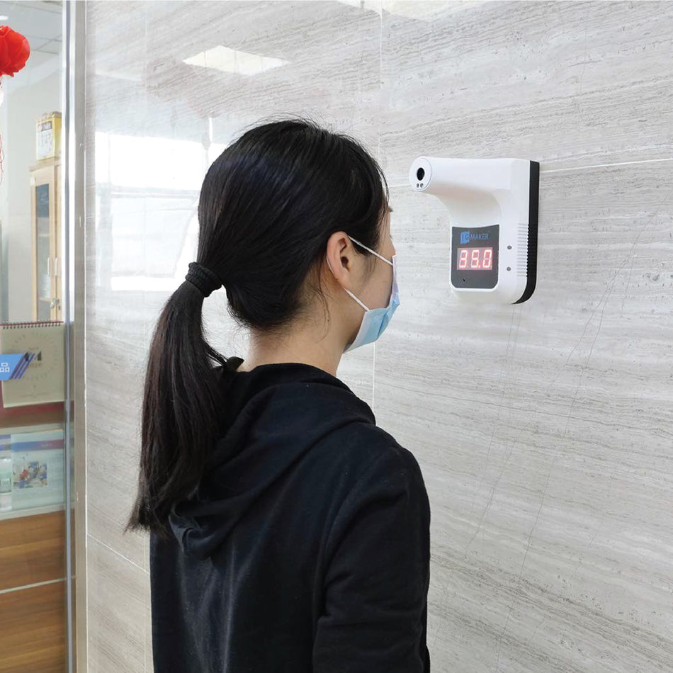 Mcoco Infrared Automatic Quick Thermometer, Non-Contact, Wall-mounted, White Color - WMTMWT