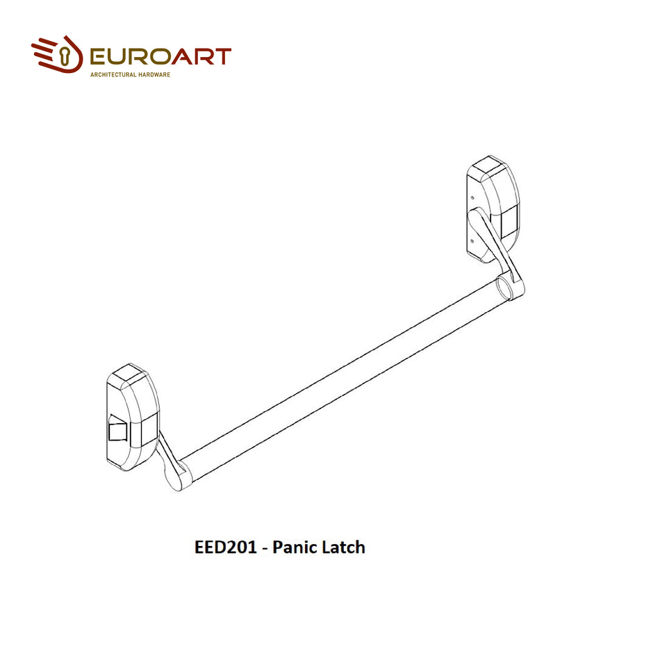 EuroArt Horizontal Push Bar Panic Latch 960mm Bar SSS / Stain Brass PVD Finish - EED201