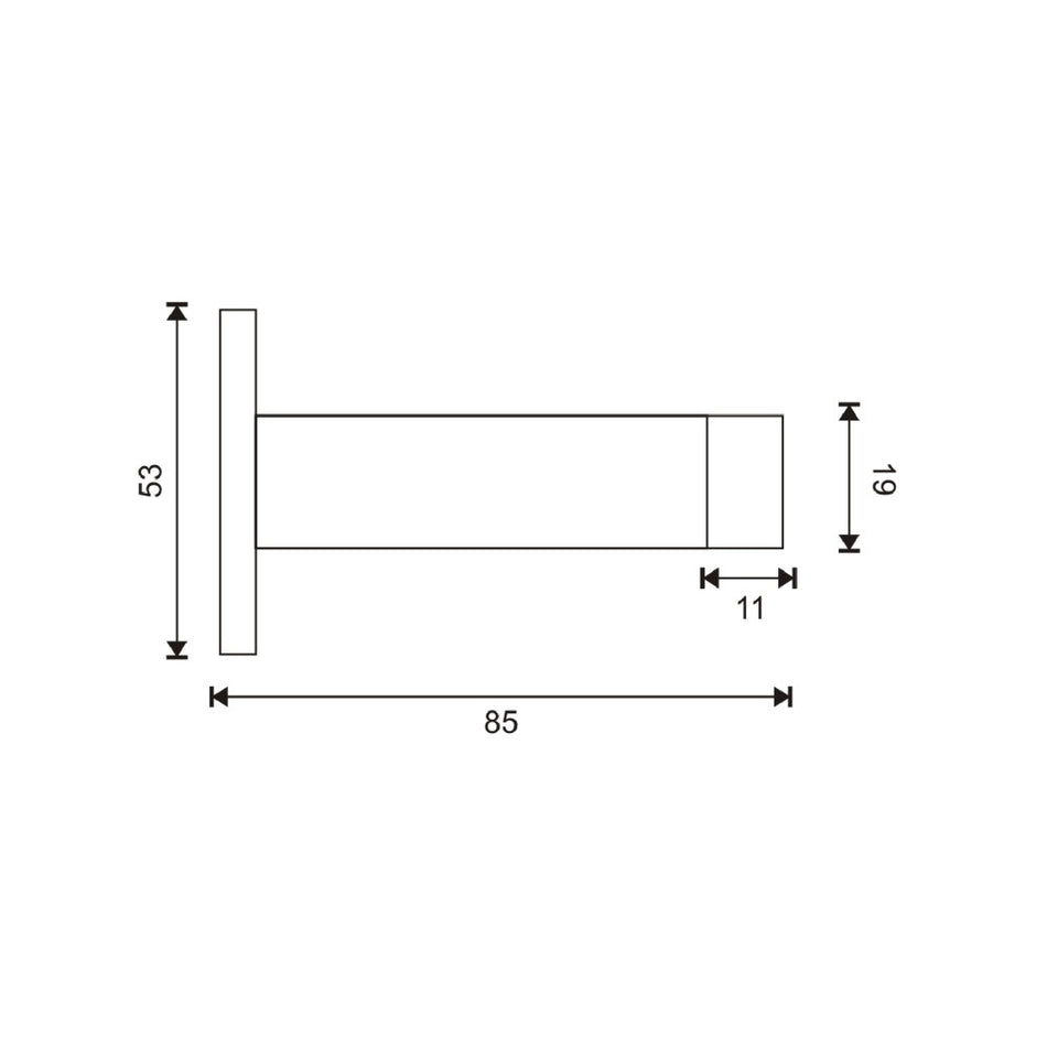 EuroArt Wall-mounted Door Bumper Dimension 53x85x19mm Stainless Steel - DSS235SSS